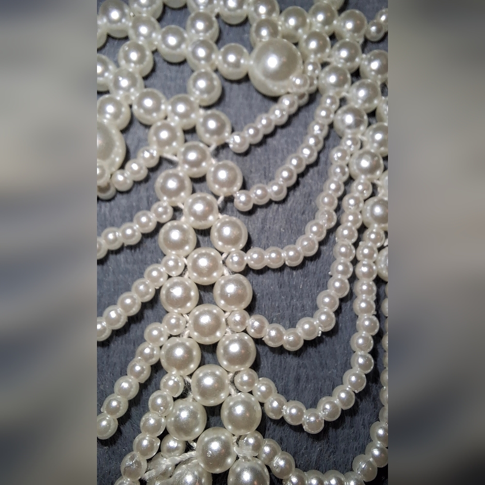 Elegant Faux Pearls Choker Collar Bead Necklace Bohemian Gothic Bridal - Picture 4 of 7